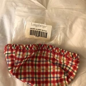 Longaberger Liner Cherry Red Plaid
